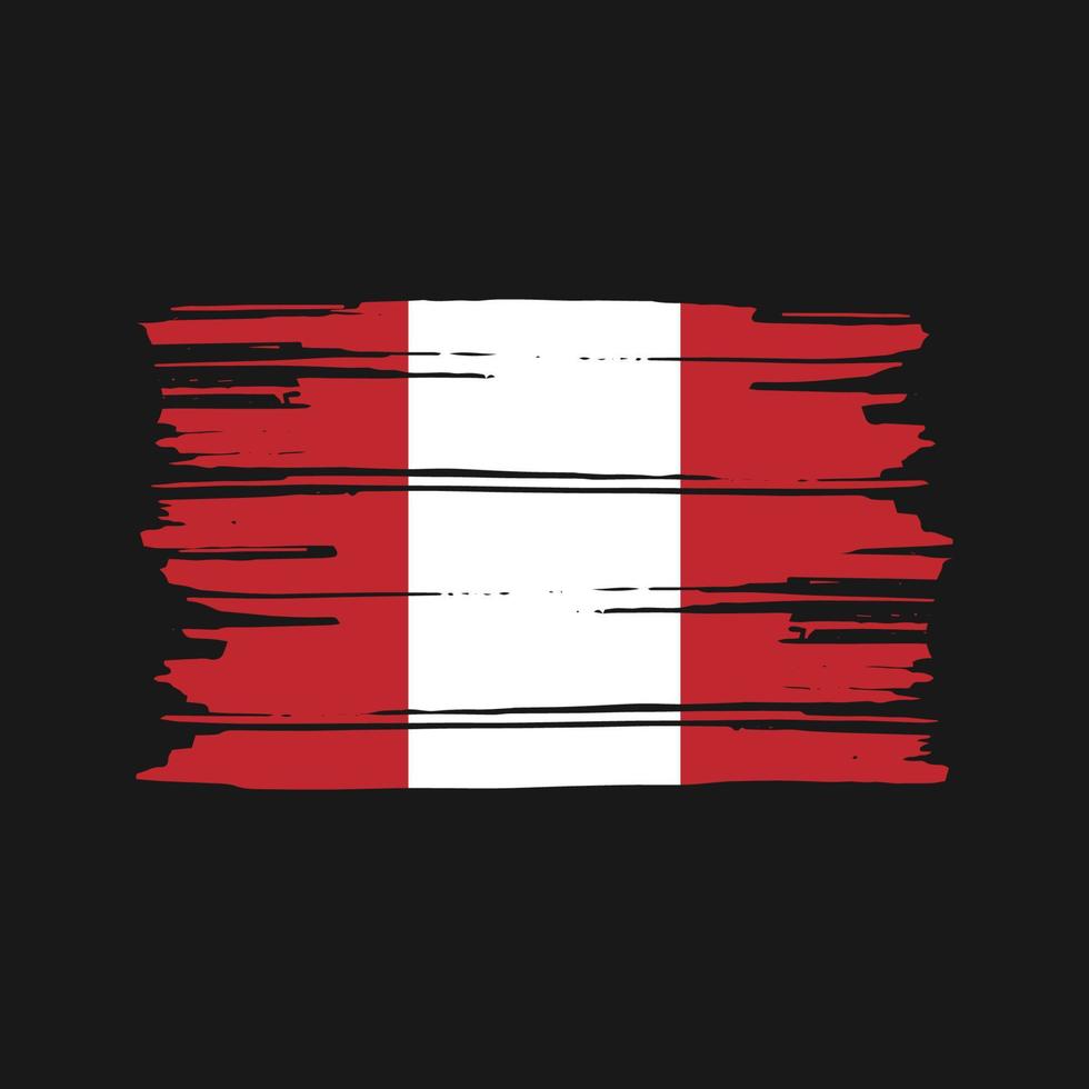 Peru Flag Brush Vector. National Flag Design vector