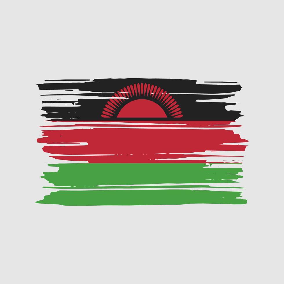 vector de pincel de bandera de malawi. diseño de la bandera nacional