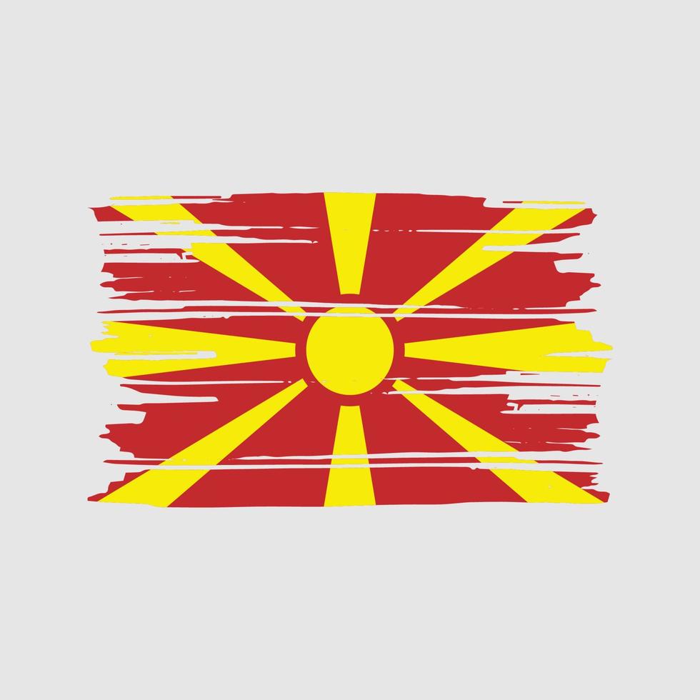 North Macedonia Flag Brush Vector. National Flag Design vector