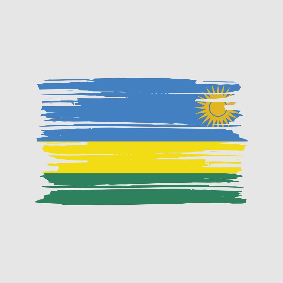Rwanda Flag Brush Vector. National Flag Design vector