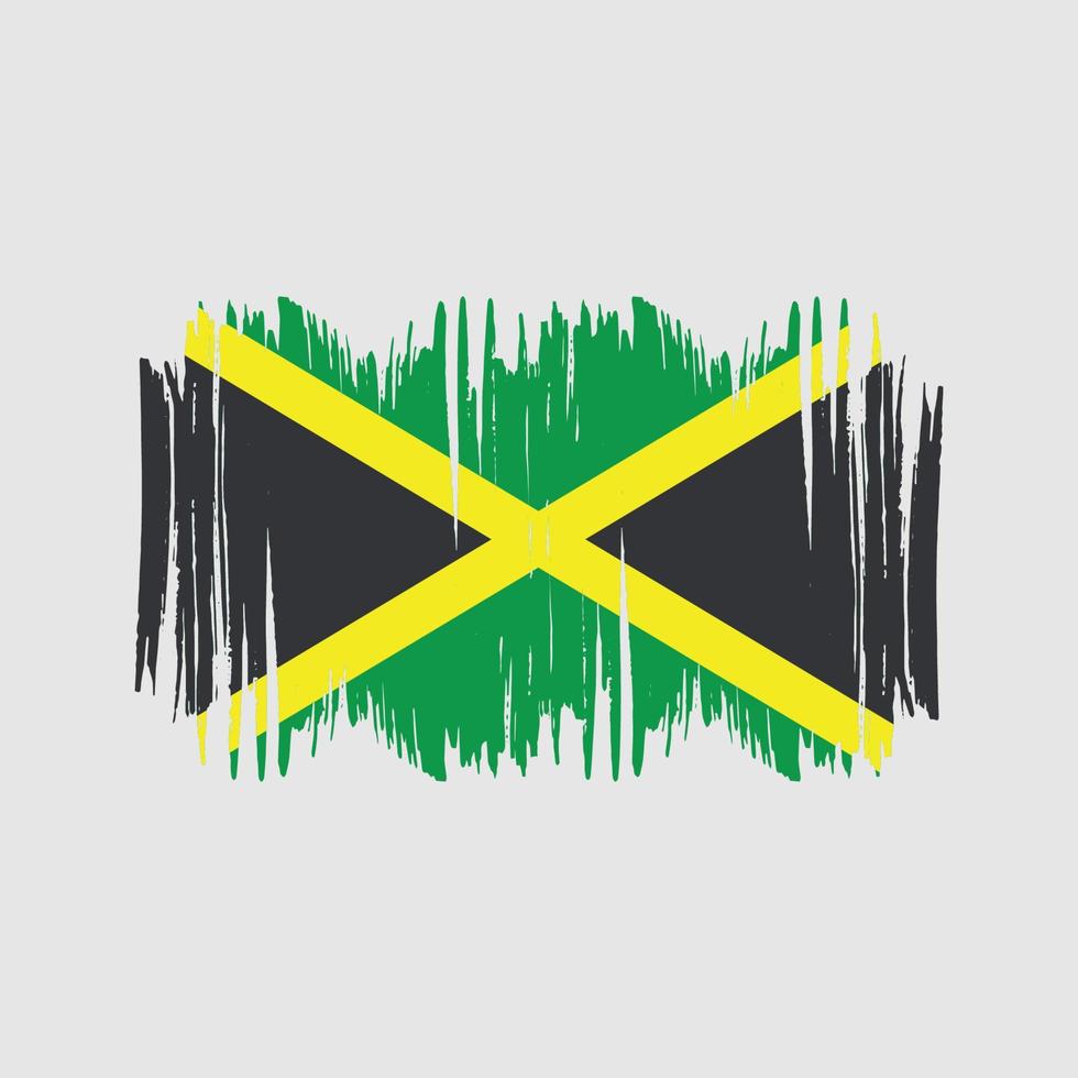 cepillo de vector de bandera jamaica. vector de pincel de bandera nacional