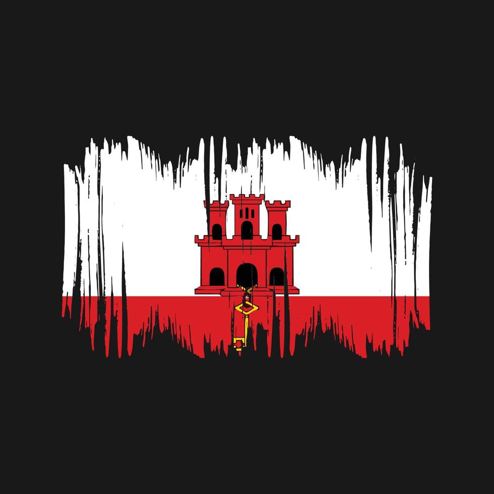 Gibraltar Flag Vector Brush. National Flag Brush Vector