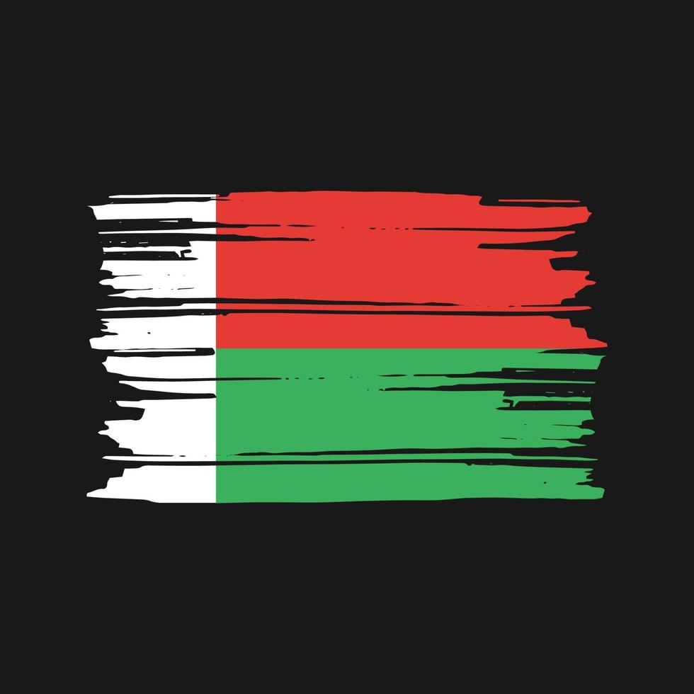 vector de pincel de bandera de madagascar. diseño de la bandera nacional