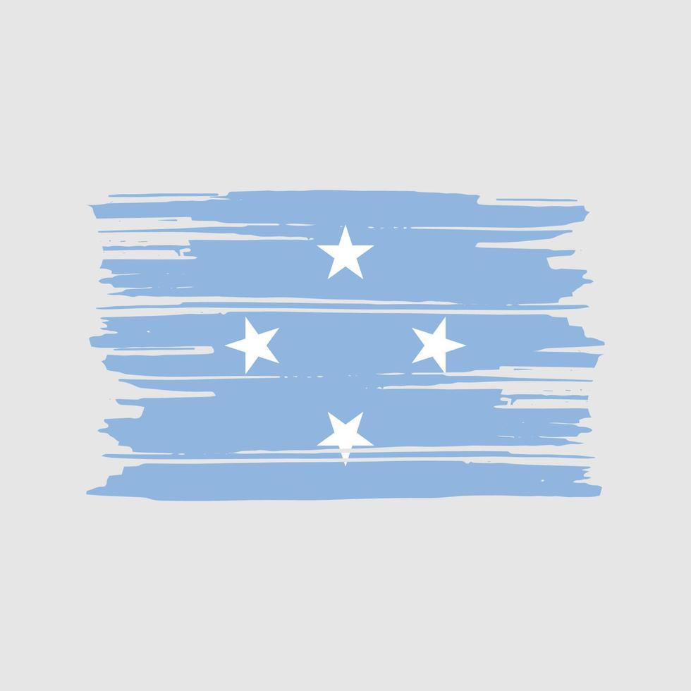 Micronesia Flag Brush Vector. National Flag Design vector