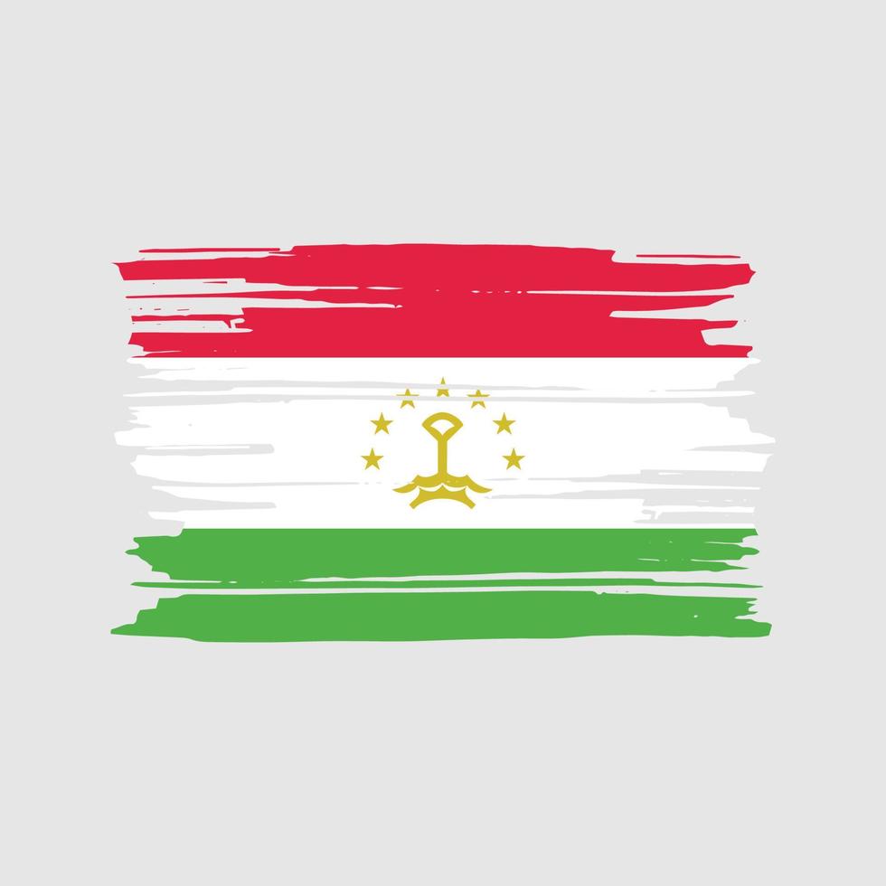 Tajikistan Flag Brush Vector. National Flag Design vector