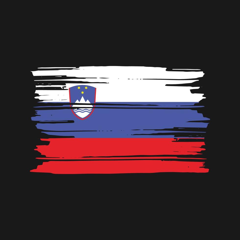 Slovenia Flag Brush Vector. National Flag Design vector