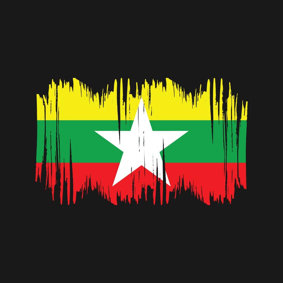 Myanmar Flag Vector Brush. National Flag Brush Vector