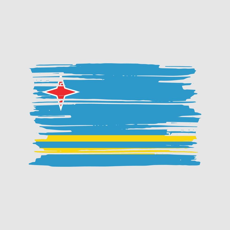 vector de pincel de bandera de aruba. diseño de la bandera nacional