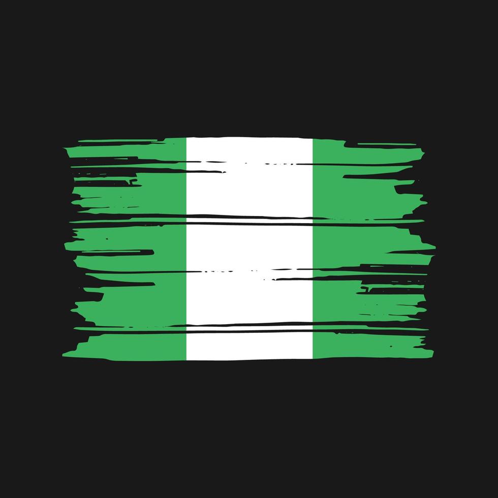 vector de pincel de bandera de nigeria. diseño de la bandera nacional