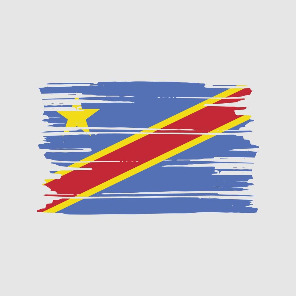 Republic Congo Flag Brush Vector. National Flag Design vector