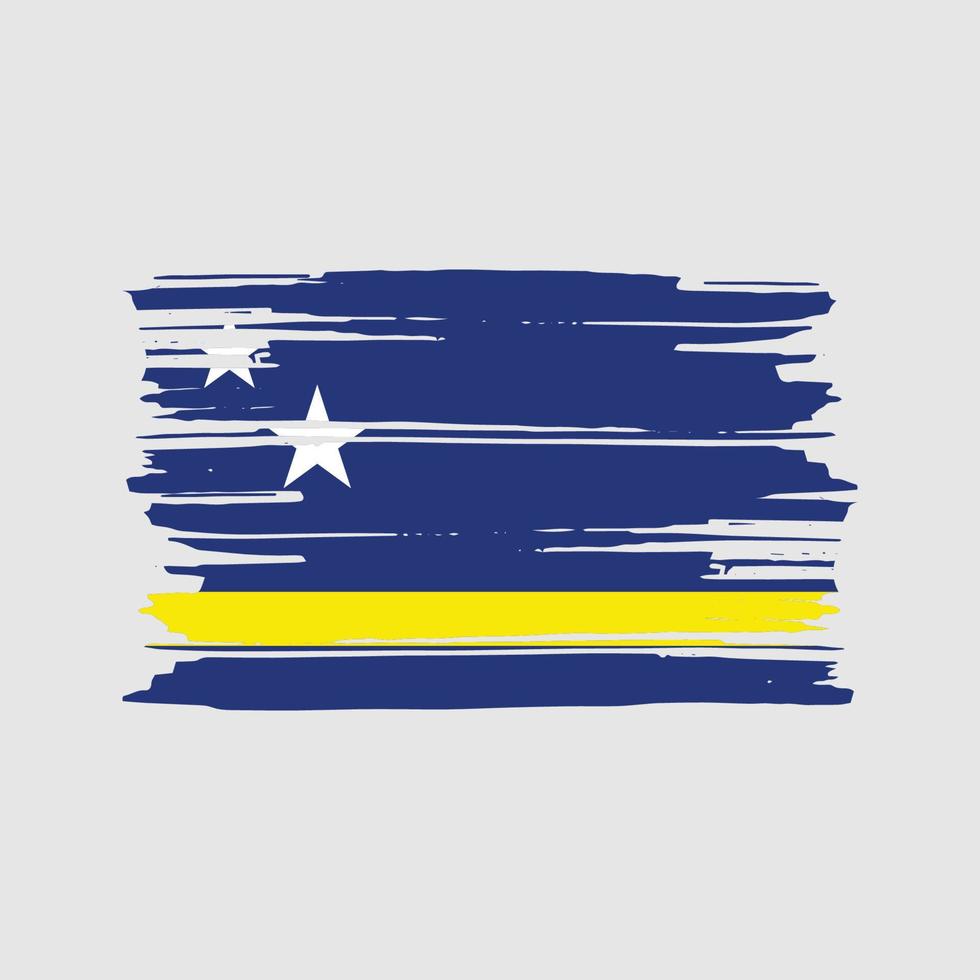 vector de pincel de bandera de curazao. diseño de la bandera nacional