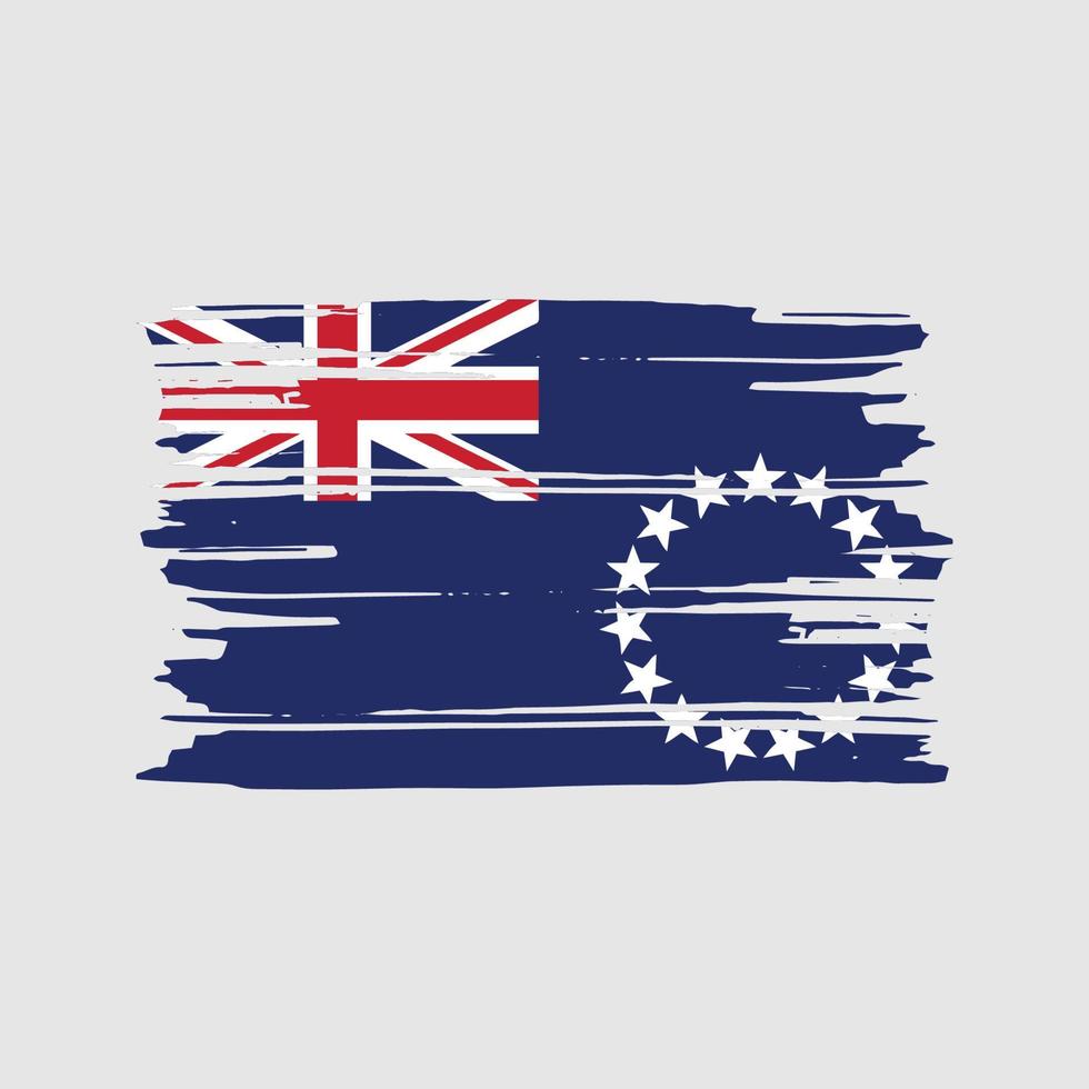 Cook Islands Flag Brush Vector. National Flag Design vector