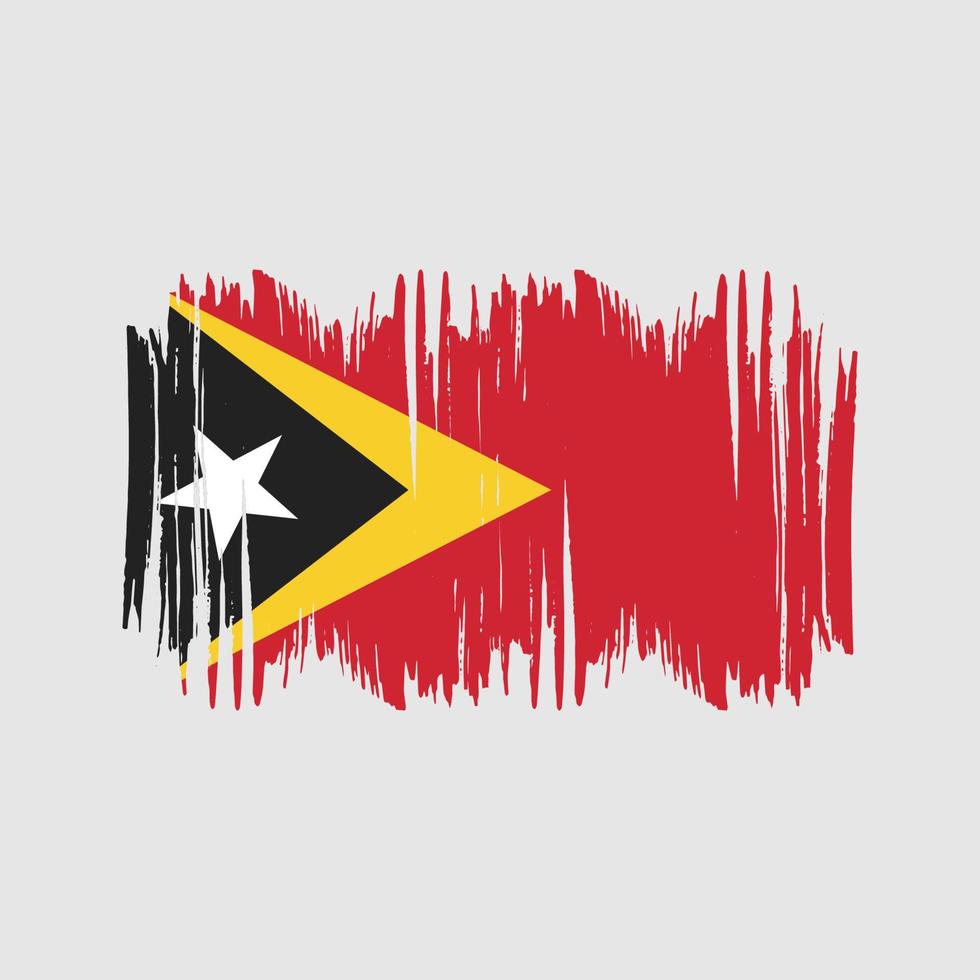 cepillo de vector de bandera de Timor Oriental. vector de pincel de bandera nacional