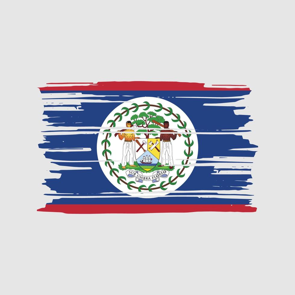 vector de pincel de bandera de Belice. diseño de la bandera nacional