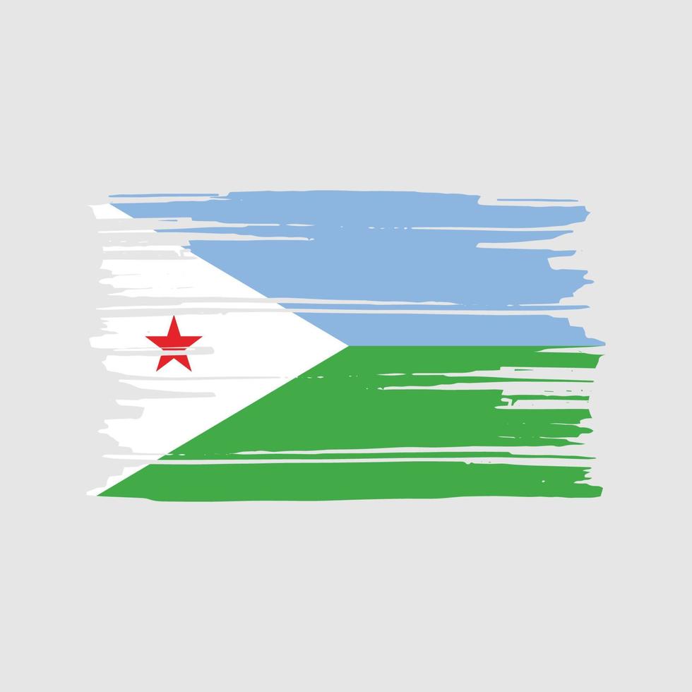 Djibouti Flag Brush Vector. National Flag Design vector