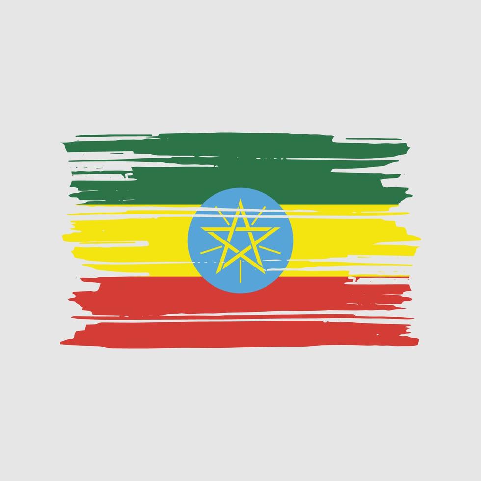 Ethiopia Flag Brush Vector. National Flag Design vector