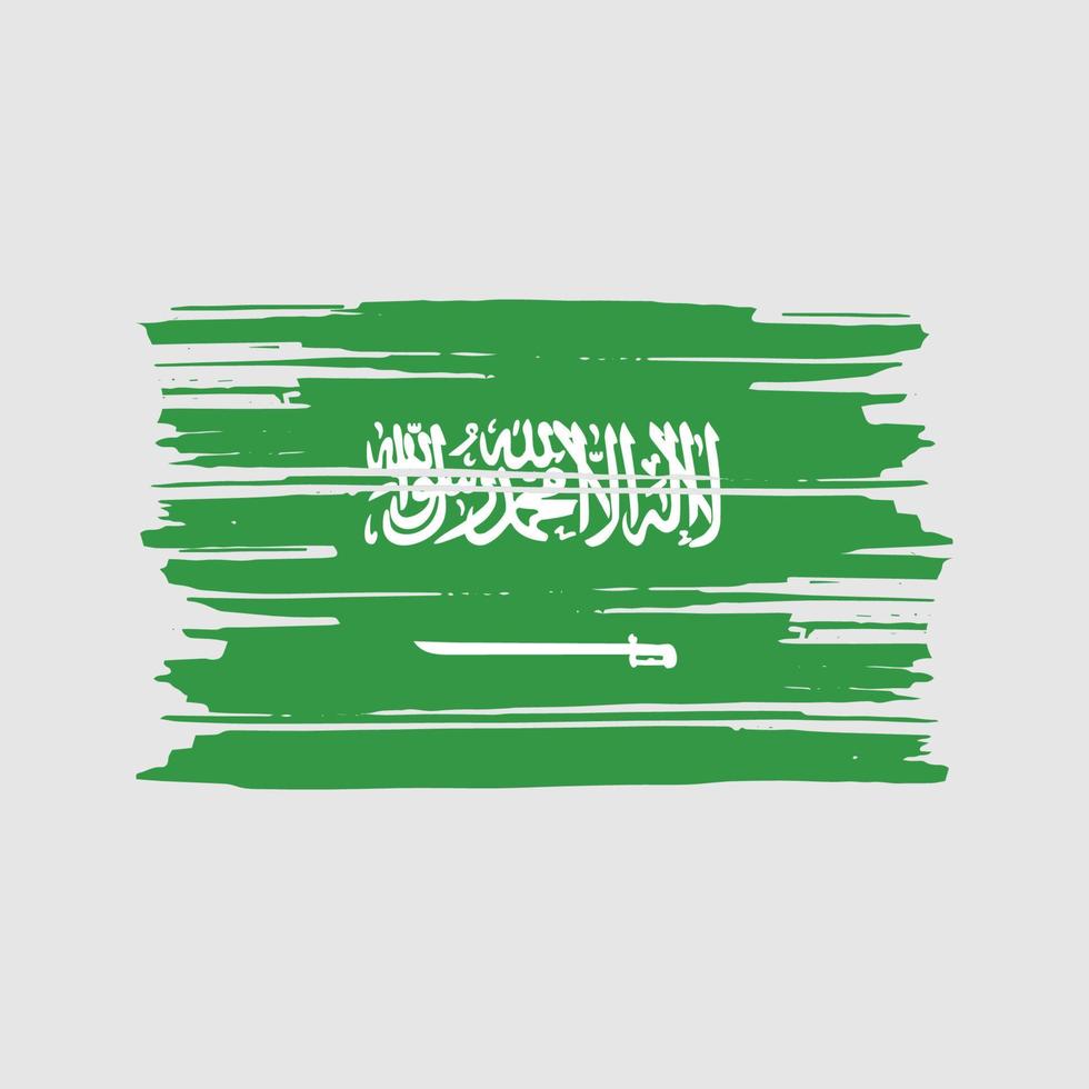 vector de pincel de bandera de arabia saudita. diseño de la bandera nacional