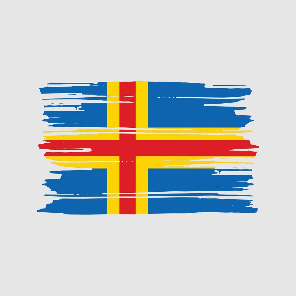 vector de pincel de bandera de las islas aland. diseño de la bandera nacional