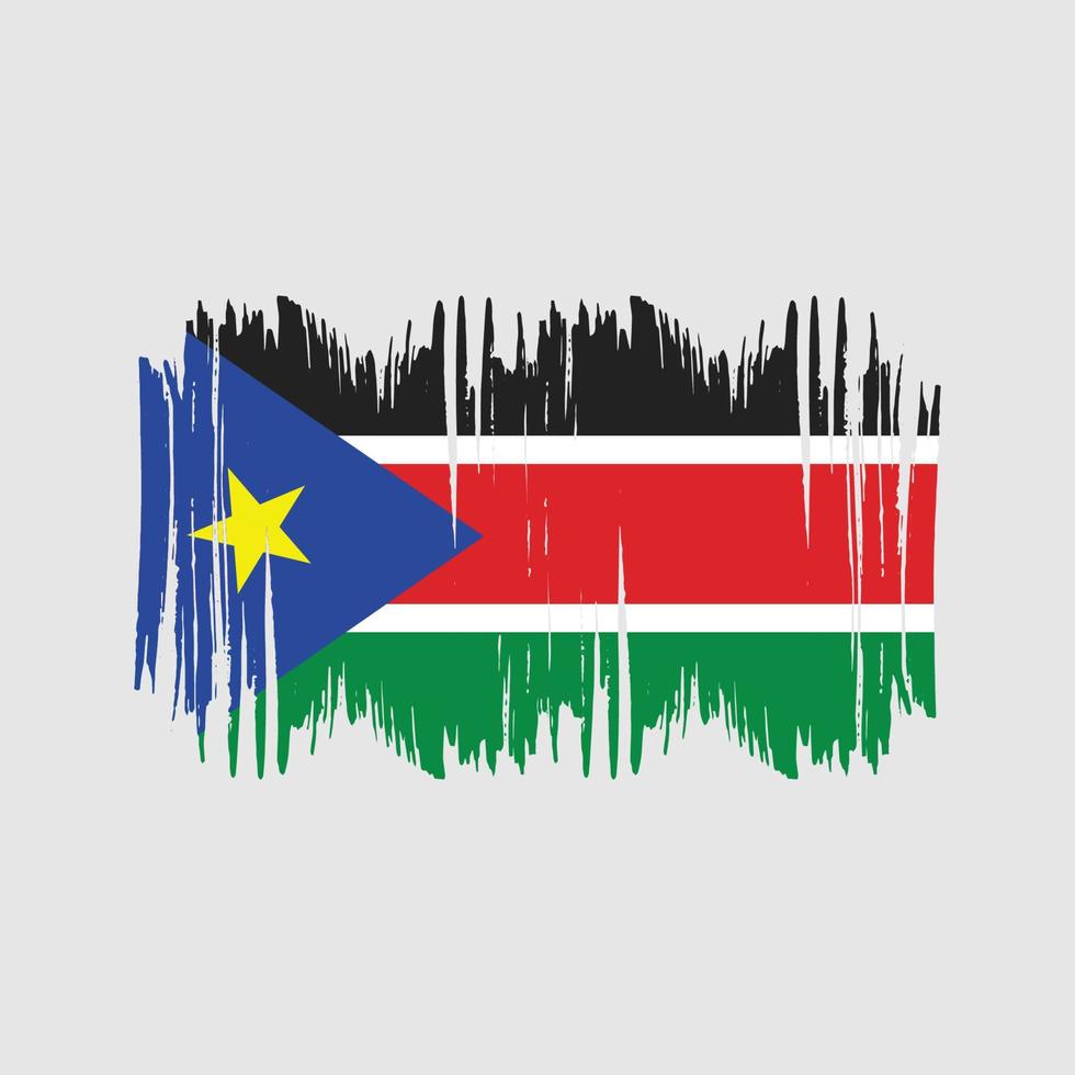 South Sudan Flag Vector Brush. National Flag Brush Vector