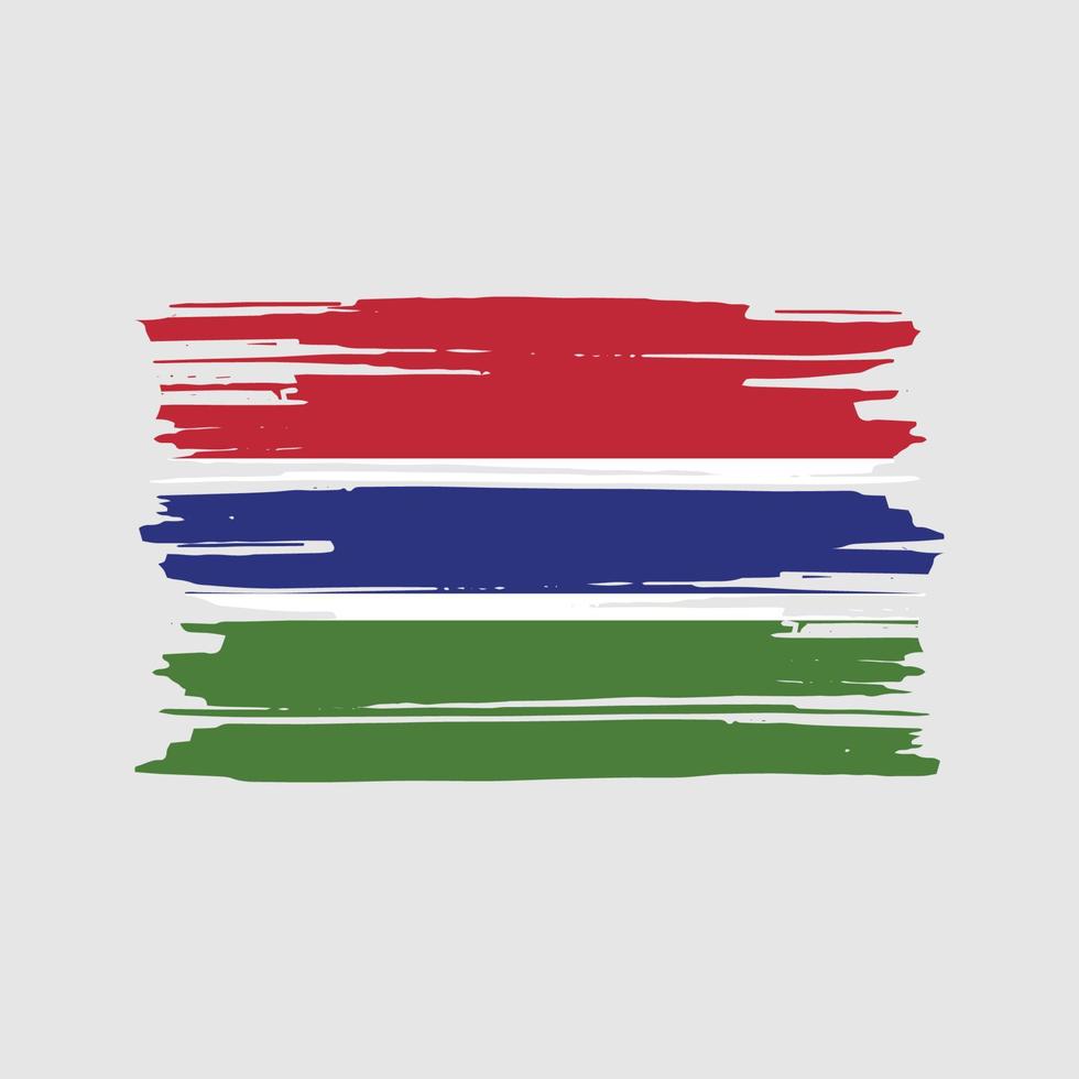 Gambia Flag Brush Vector. National Flag Design vector