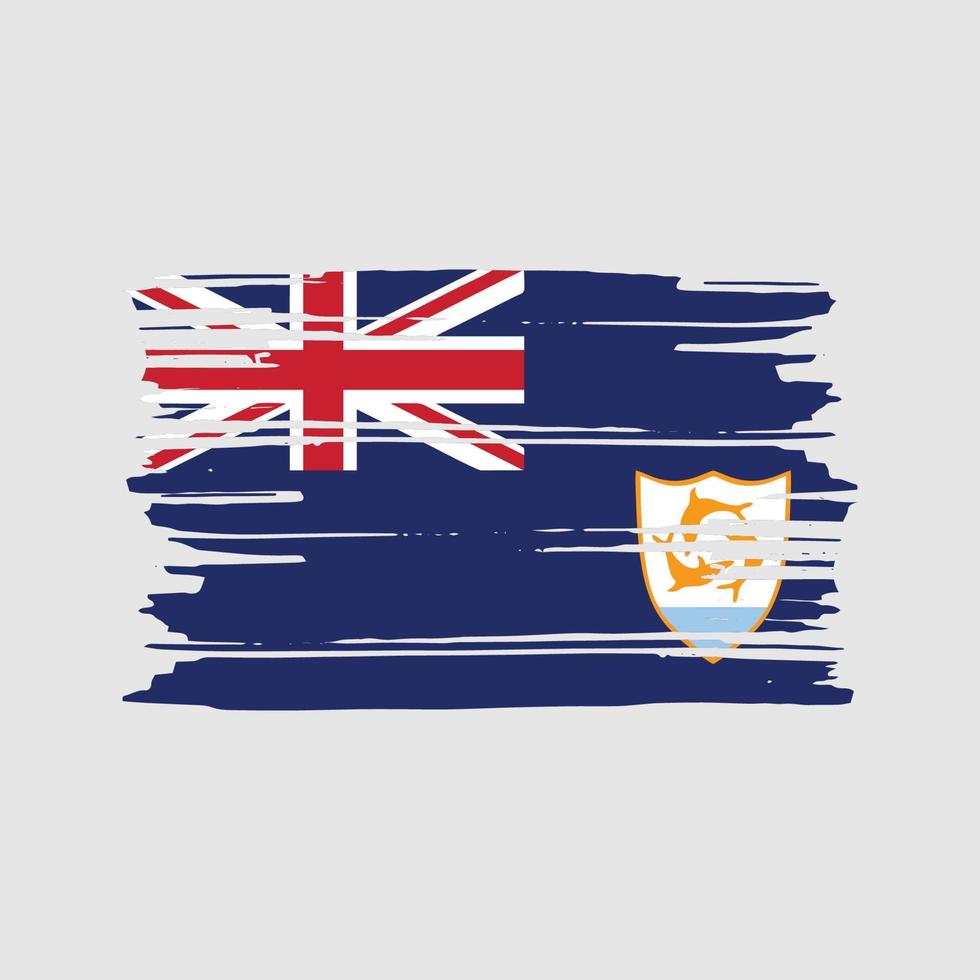 Anguilla Flag Brush Vector. National Flag Design vector