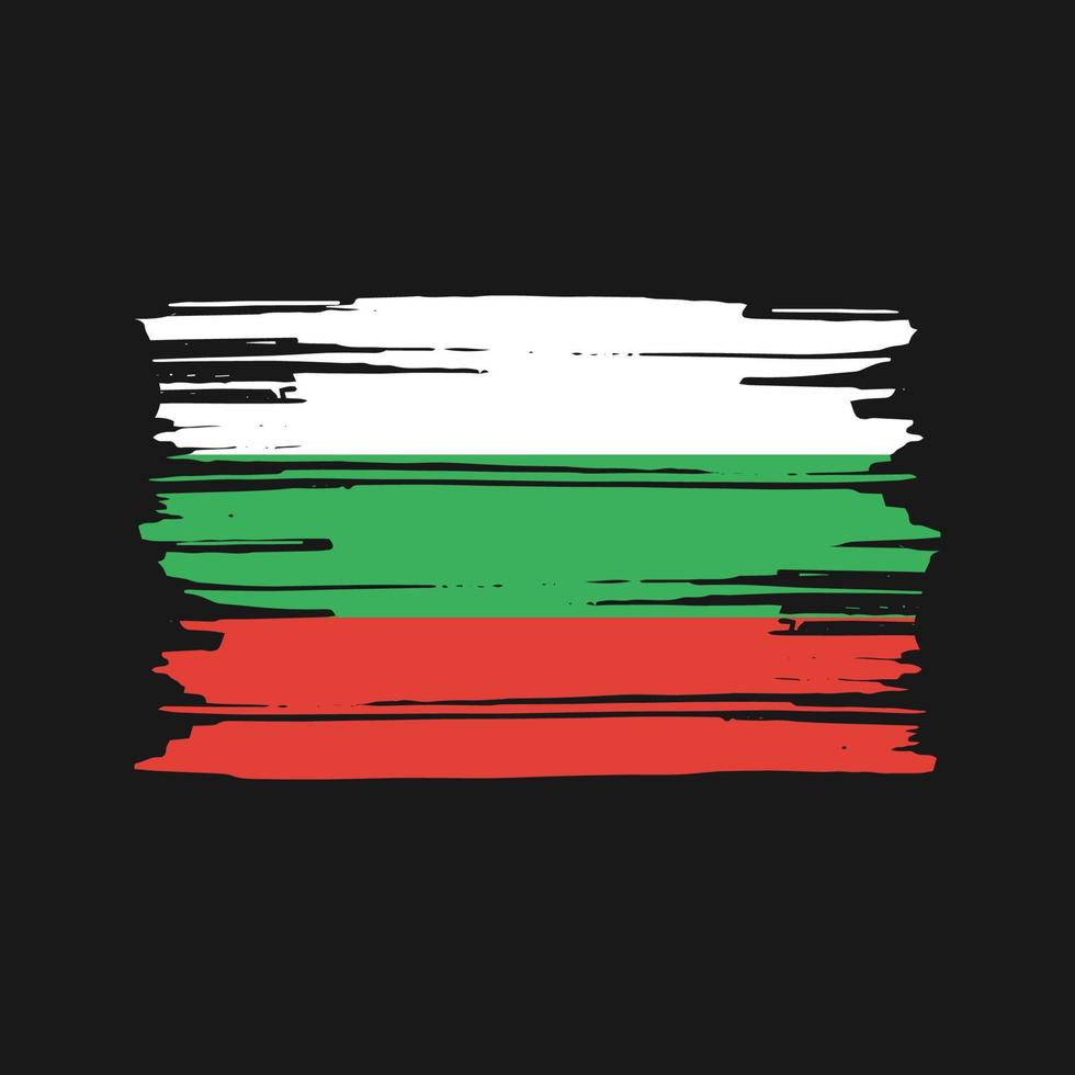 vector de pincel de bandera de bulgaria. diseño de la bandera nacional