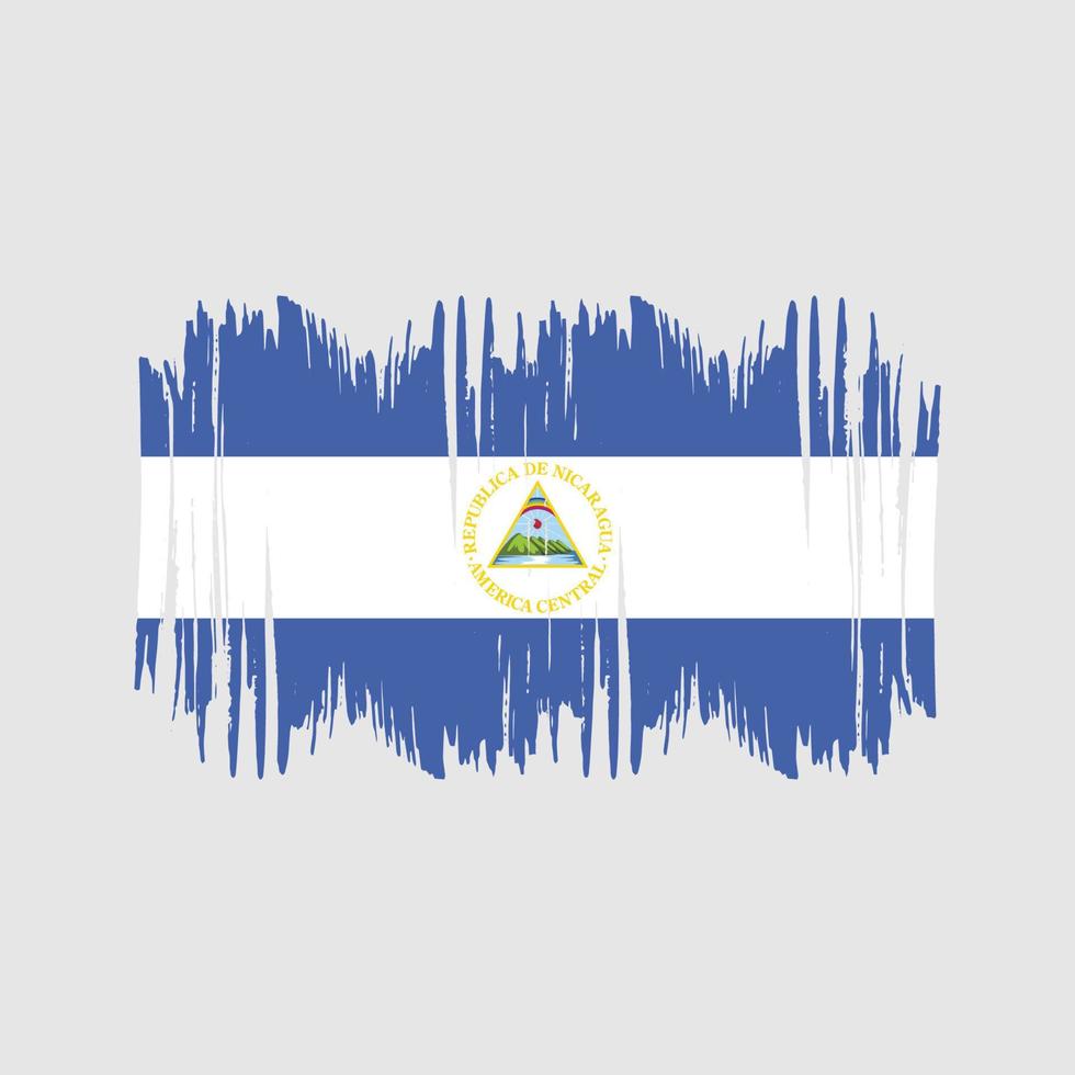 cepillo de vector de bandera de nicaragua. vector de pincel de bandera nacional