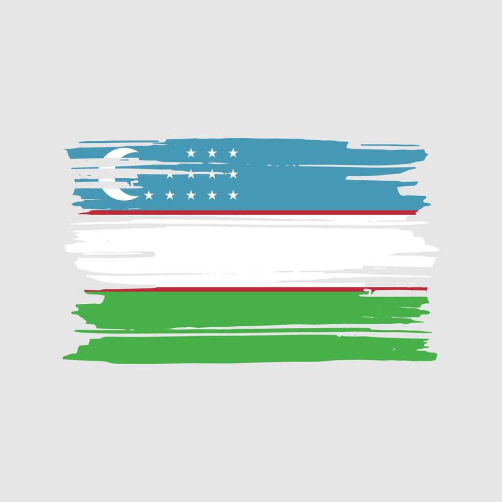 vector de pincel de bandera de uzbekistán. diseño de la bandera nacional