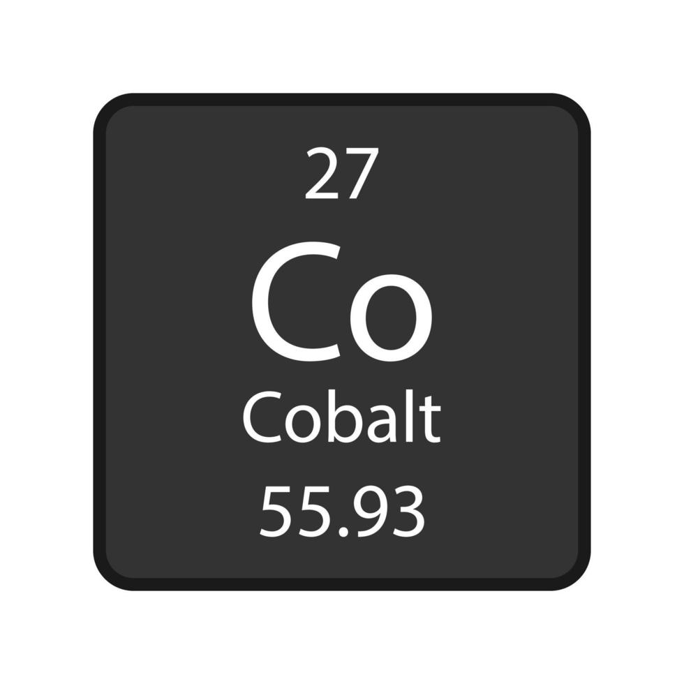 Cobalt symbol. Chemical element of the periodic table. Vector illustration.