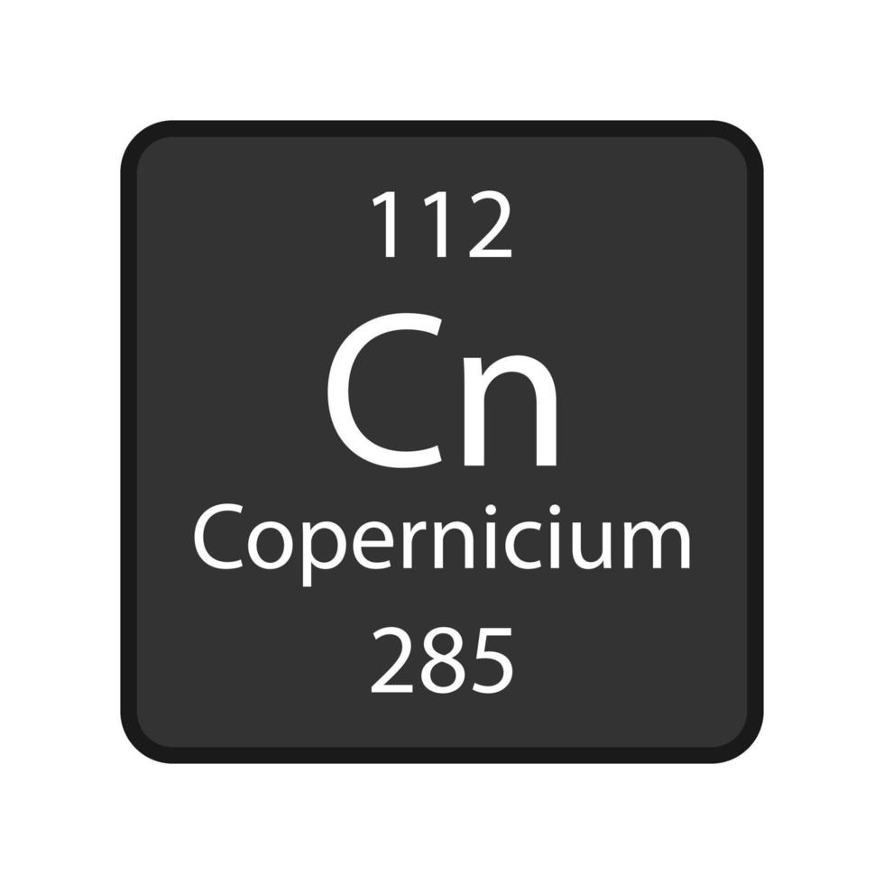 Copernicium symbol. Chemical element of the periodic table. Vector illustration.