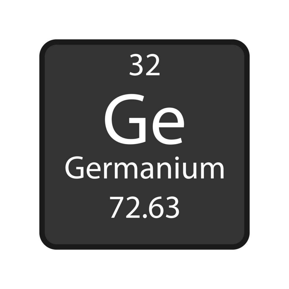 Germanium symbol. Chemical element of the periodic table. Vector illustration.