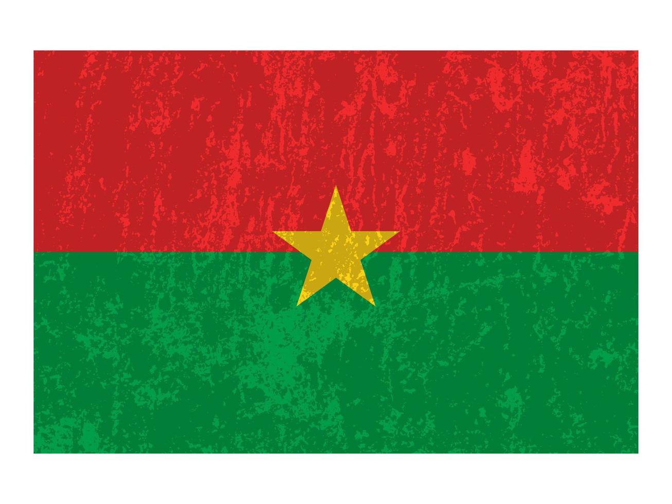 bandera grunge de burkina faso, colores oficiales y proporción. ilustración vectorial vector