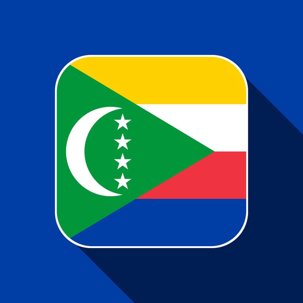 Comoros flag, official colors. Vector illustration.