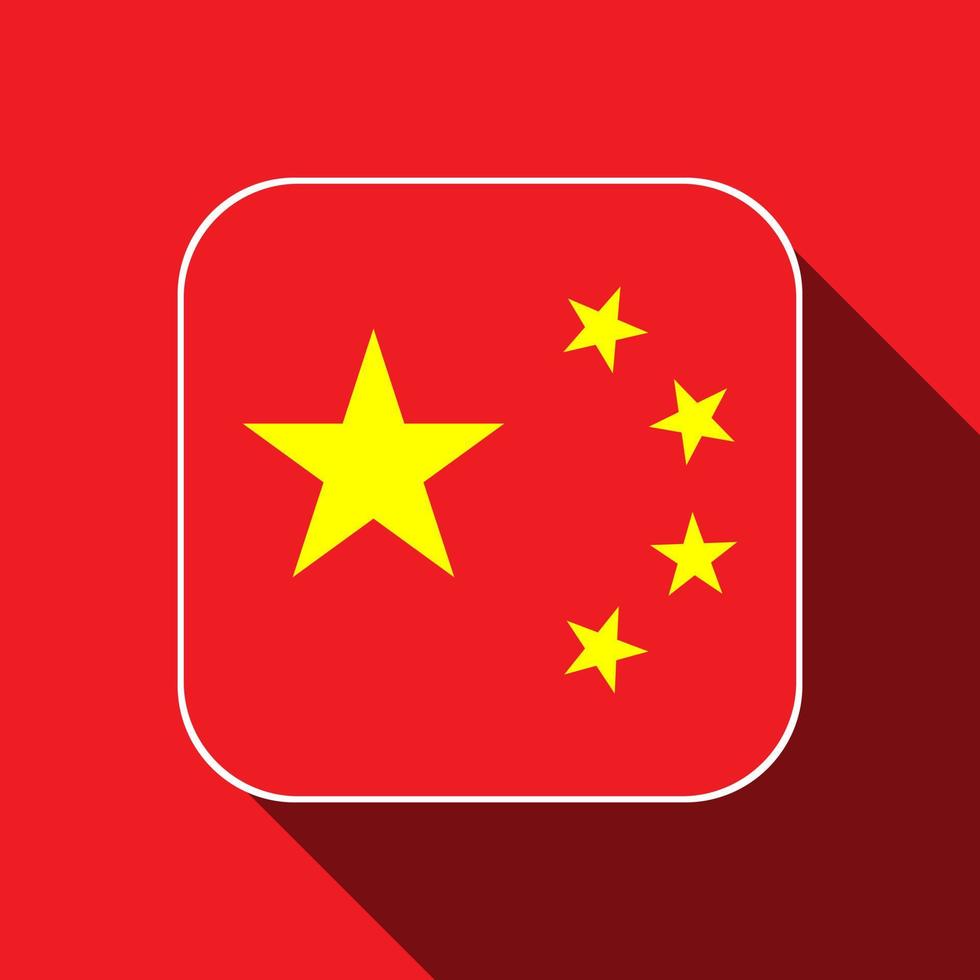 China flag, official colors. Vector illustration.