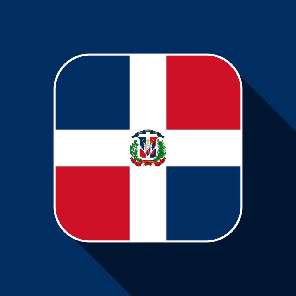 Dominican Republic flag, official colors. Vector illustration.