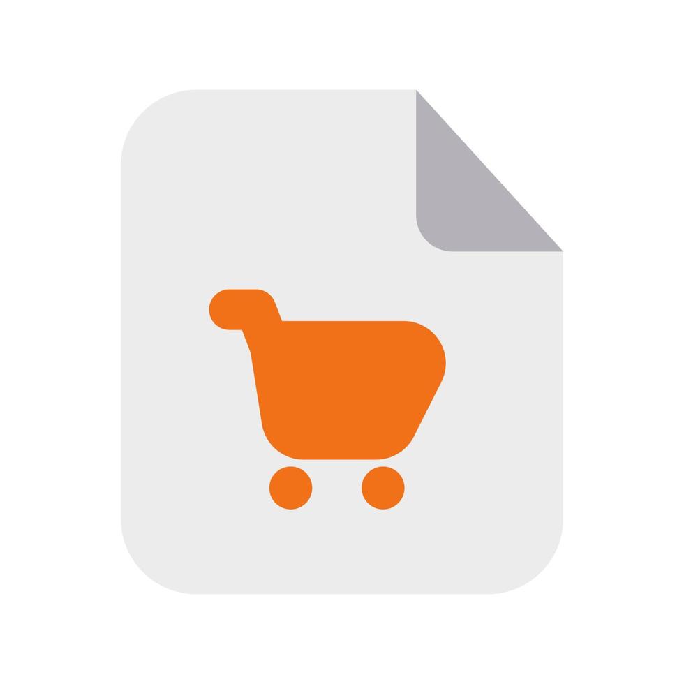 Cart Files Icon with Flat Style vector