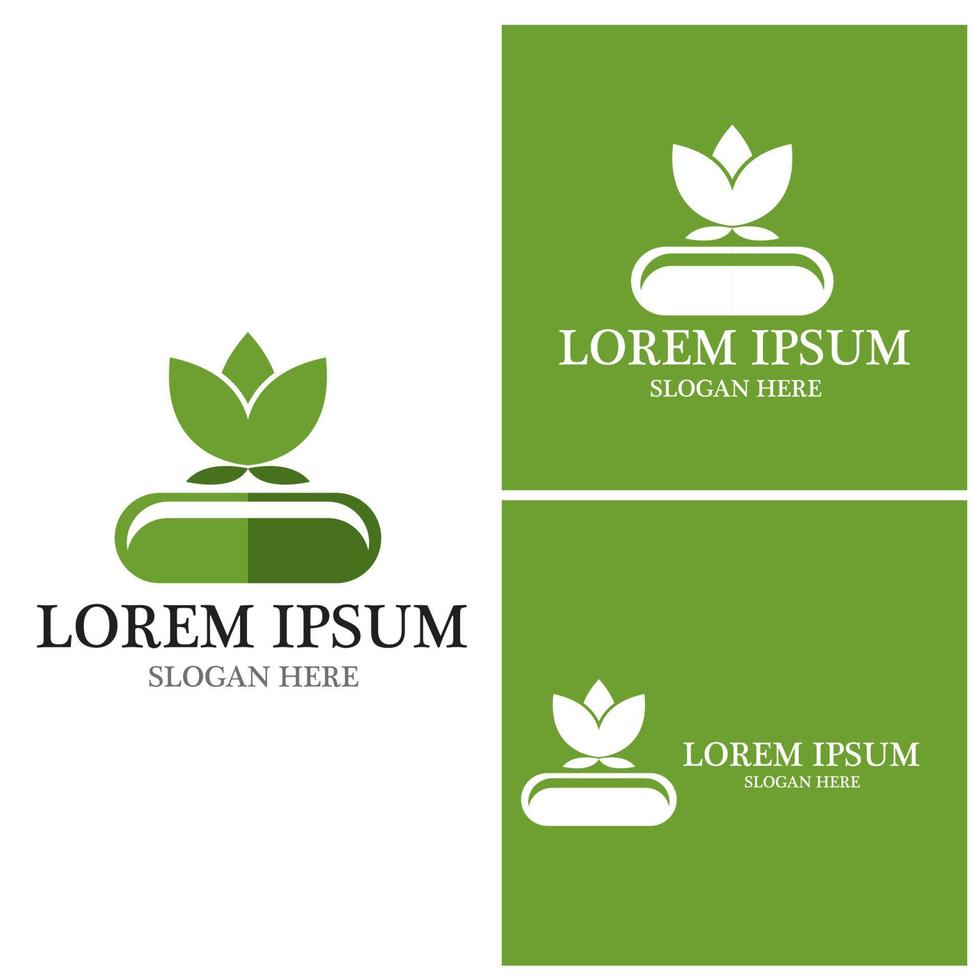 Herbal capsule logo vector template