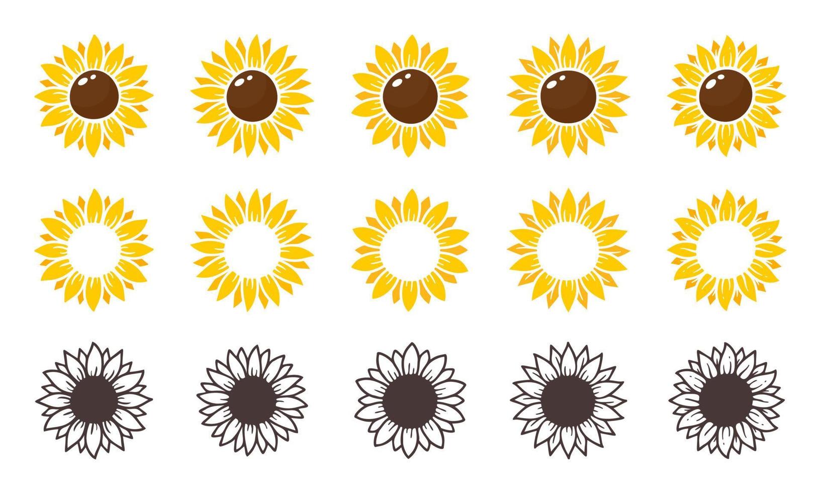 Yellow sunflowers bloom in spring. for decorating welcome sign vector