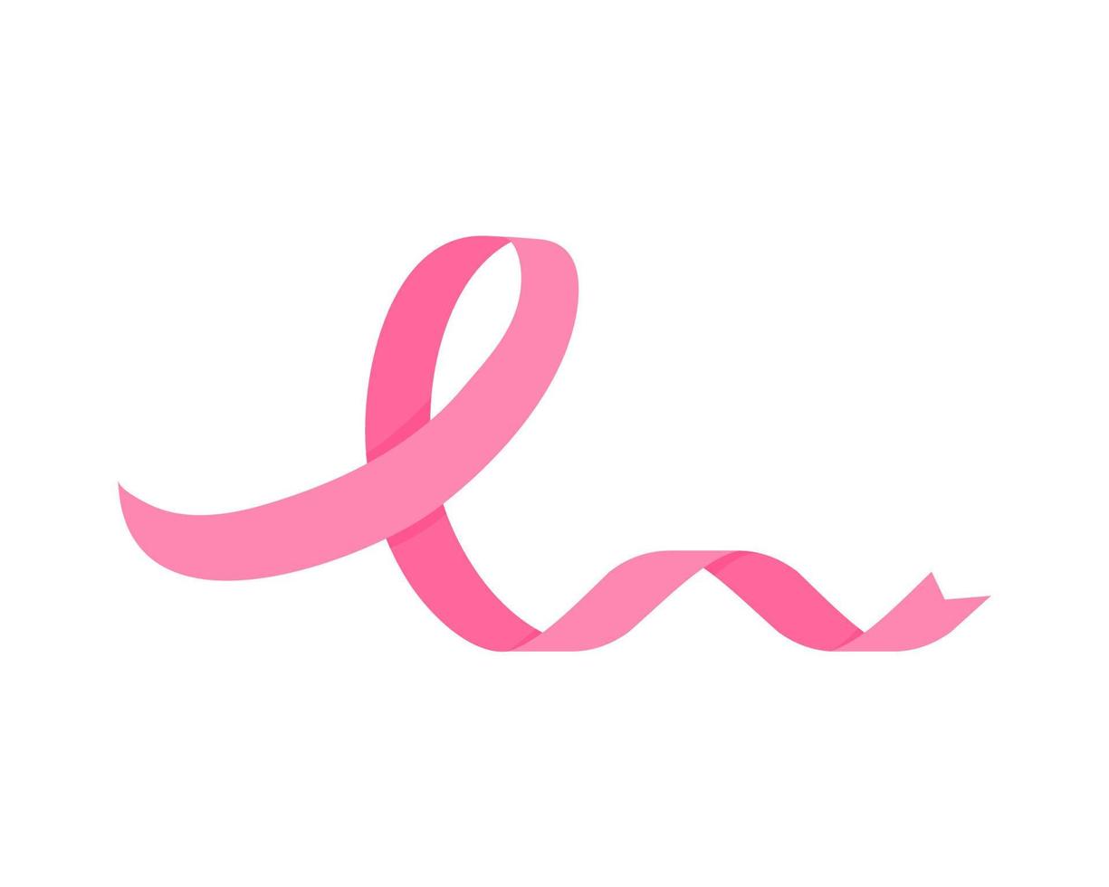 símbolo de cinta rosa cruzada del día mundial contra el cáncer vector