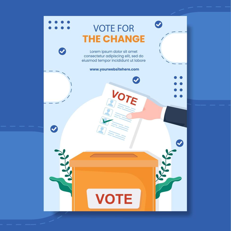 Election Day Political Poster Template Hand Drawn Cartoon Flat Illustration vector