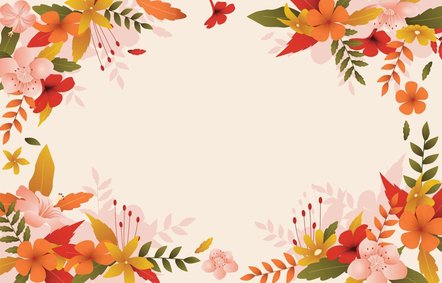 Beautiful Fall Floral Flower Summer Spring Background vector