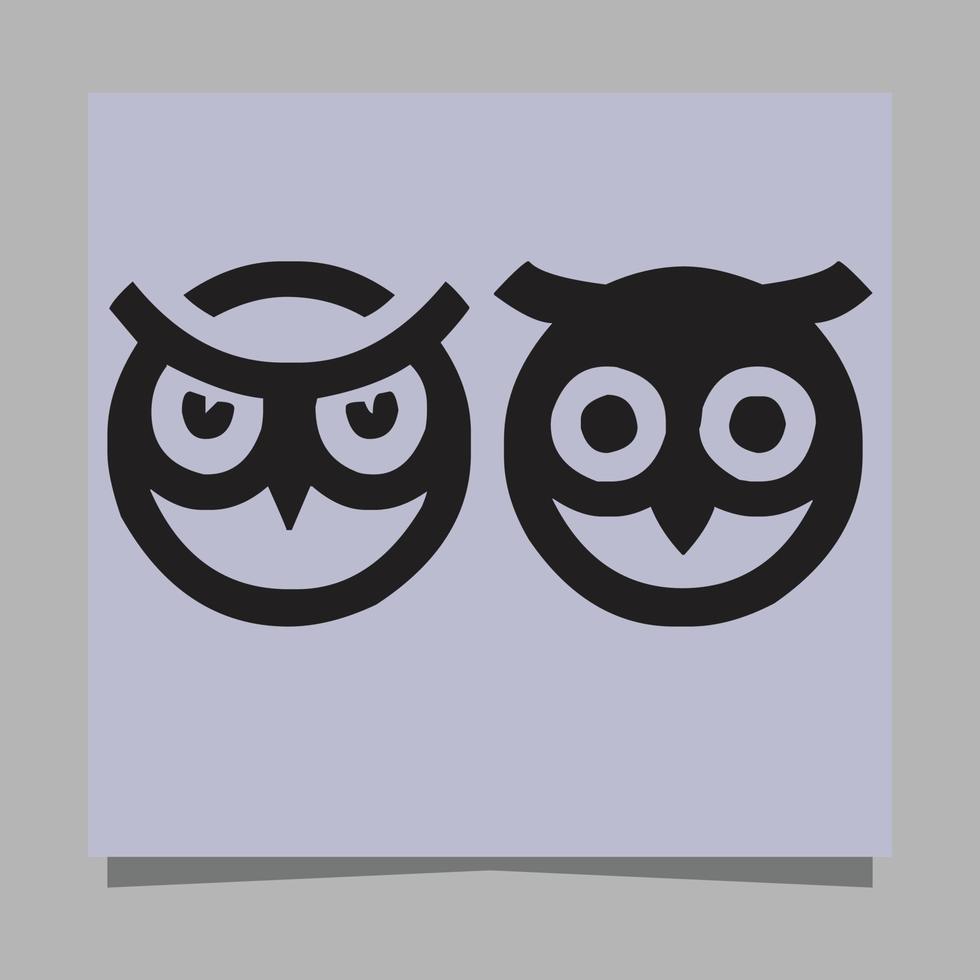 imagen de logotipo de vector de ilustración de búho en papel, muy adecuada para logotipos y mascotas