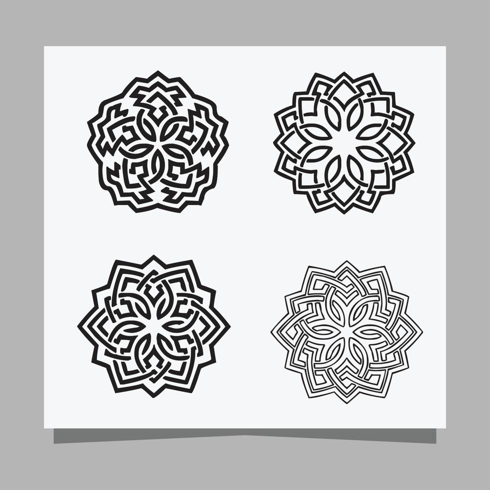 ilustración vectorial de adornos minimalistas, los adornos árabes dibujados en papel son perfectos para la decoración de pancartas y carteles vector