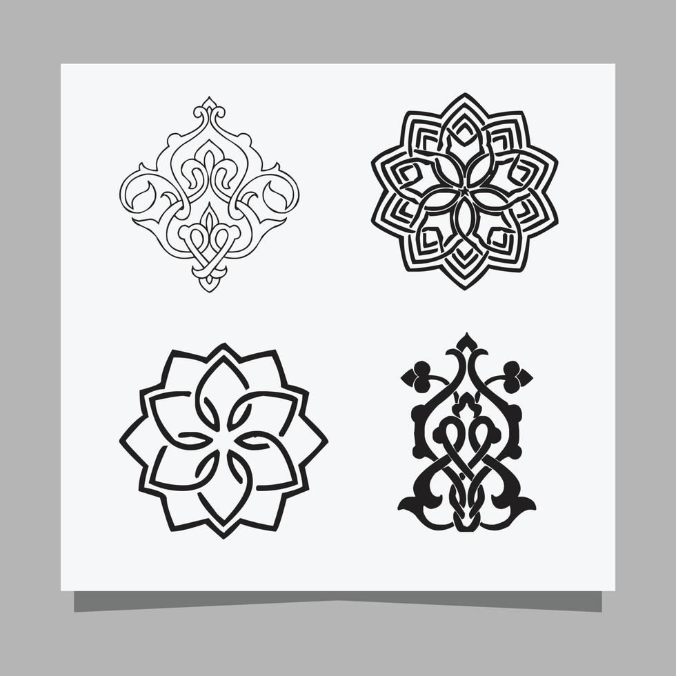 vector illustration of minimalist ornaments, Arabic ornaments drawn on paper are perfect for banner and poster decoration