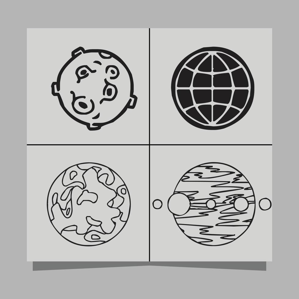 ilustración vectorial de planetas en papel, muy adecuada para logotipos y volantes vector