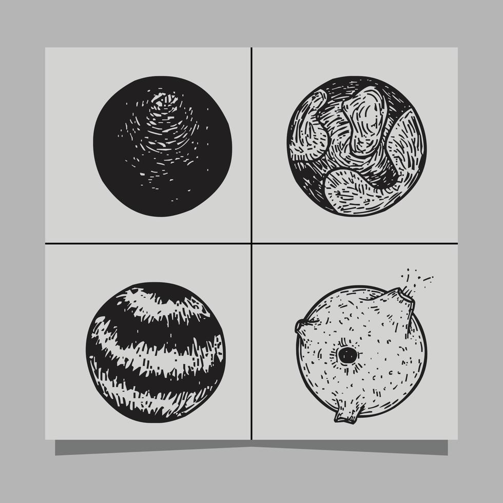 vector illustration of planets on paper, very suitable for logos and flyers