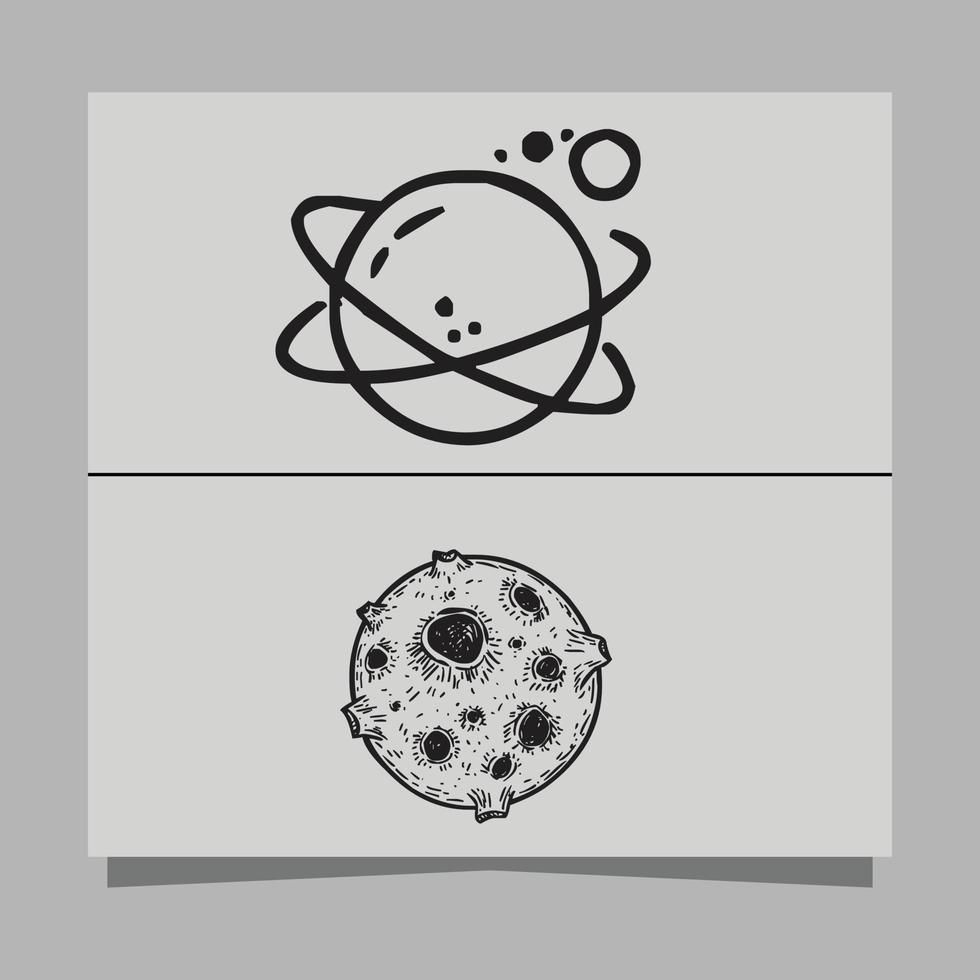 vector illustration of planets on paper, very suitable for logos and flyers