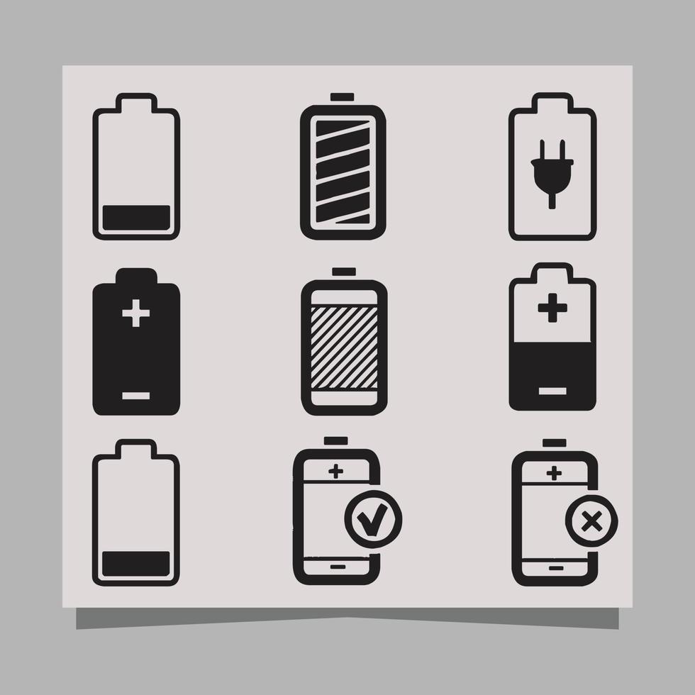 la ilustración del vector del icono de la batería en papel es perfecta para pancartas y carteles con temas tecnológicos