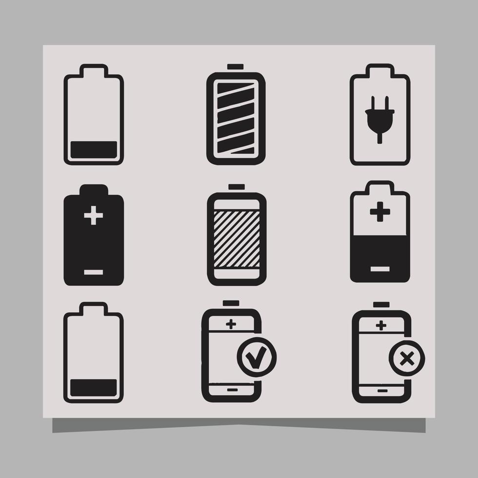 The battery icon vector illustration on paper is perfect for technology-themed banners and posters