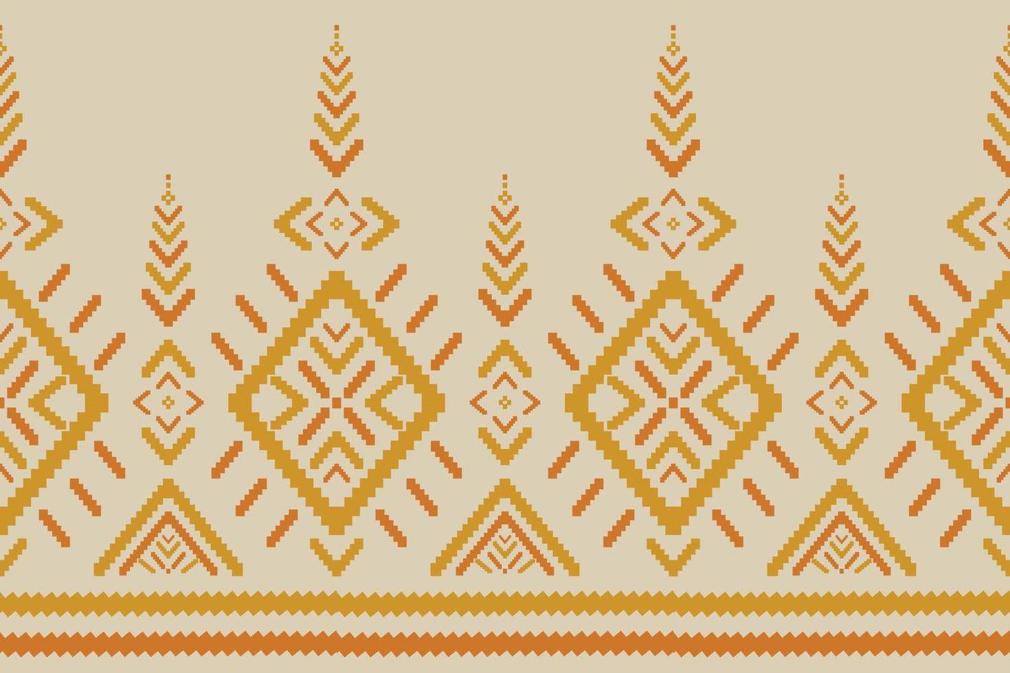 Abstract ethnic ikat art. Geometric seamless pattern in tribal. Fabric Indian style. vector